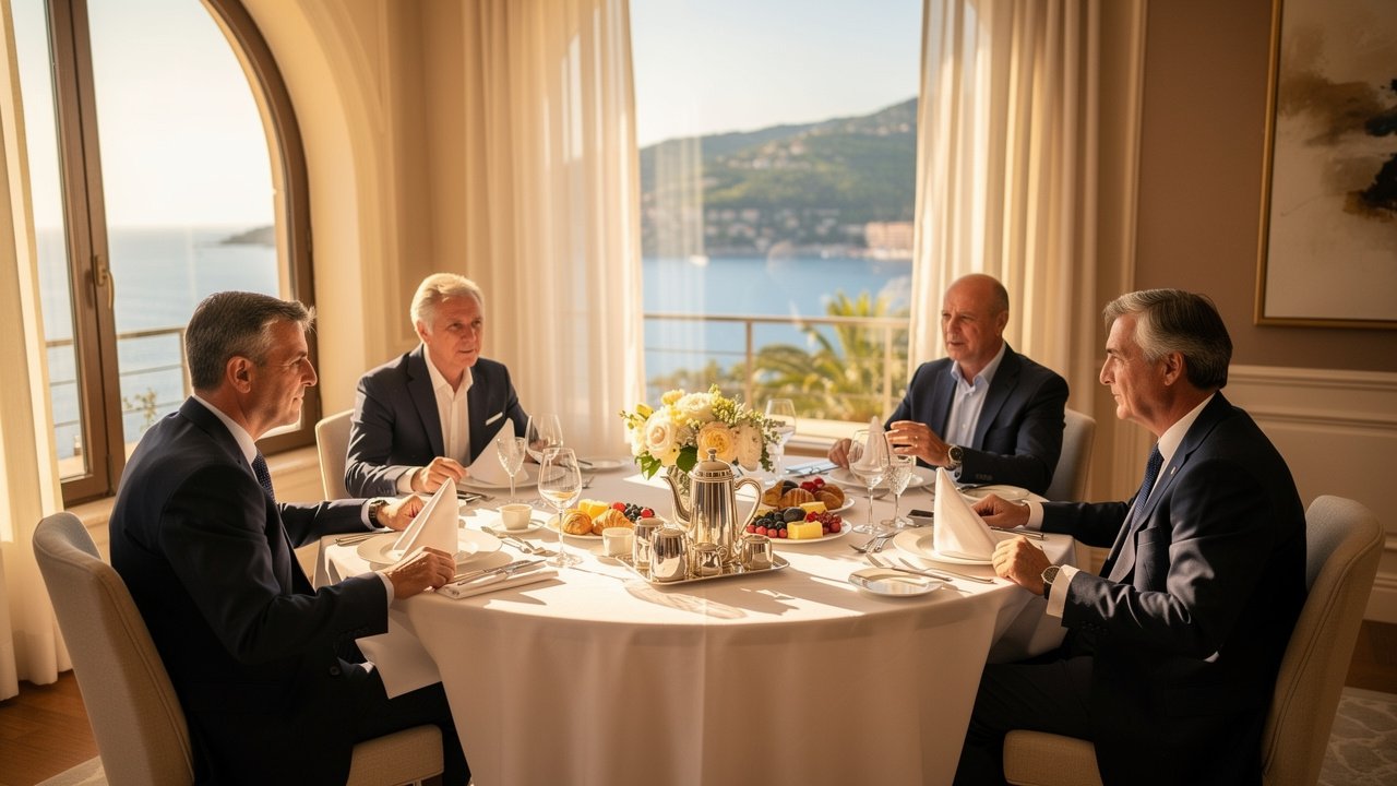 Private business breakfast at Fairmont Monte Carlo for investors