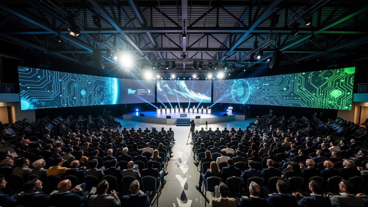 Packed AI and gaming conference hall in Cannes