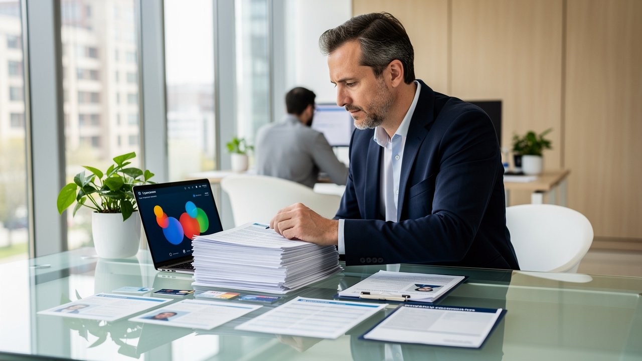 Compliance officer performing KYC verification for co-investment network