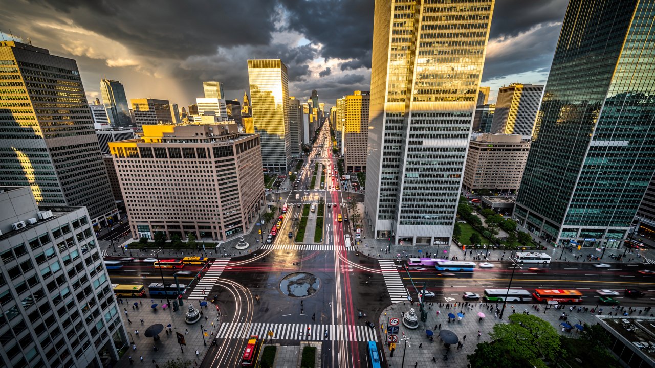 Aerial view of financial district reflecting shifting market conditions in 2026