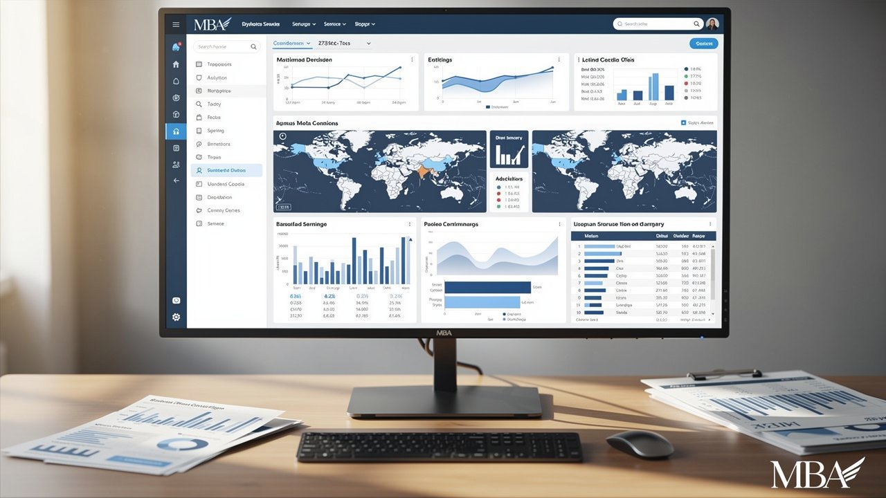Digital dashboard showing funding data and research tools for EU project opportunities