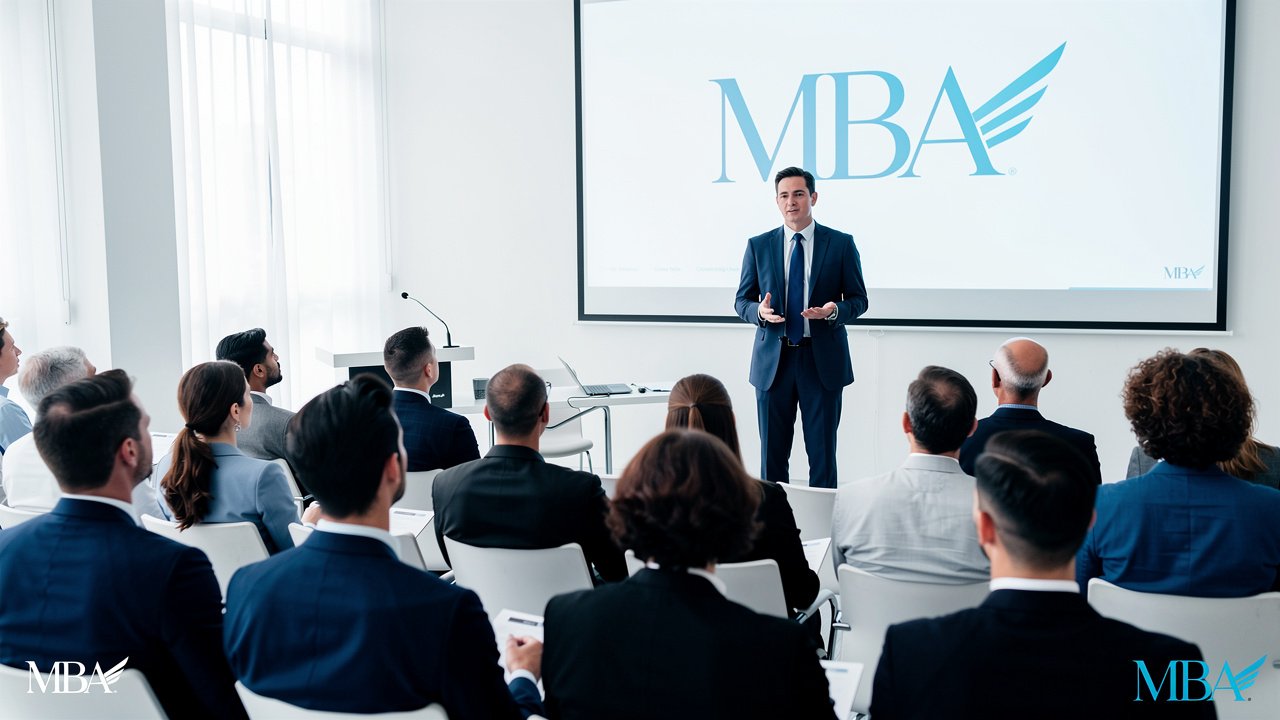 Experienced instructor delivering educational content to attentive investor audience