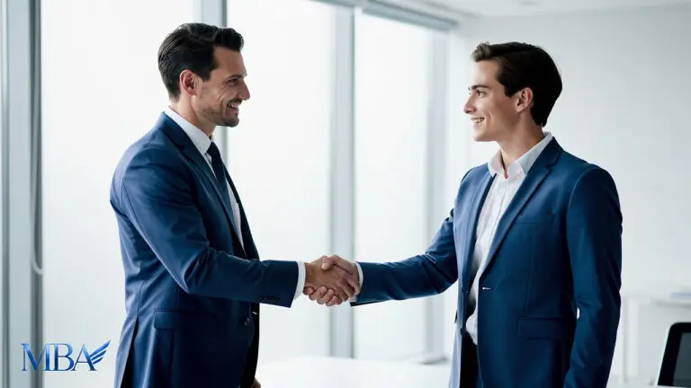 Business owner agreeing a confidential sale with a buyer