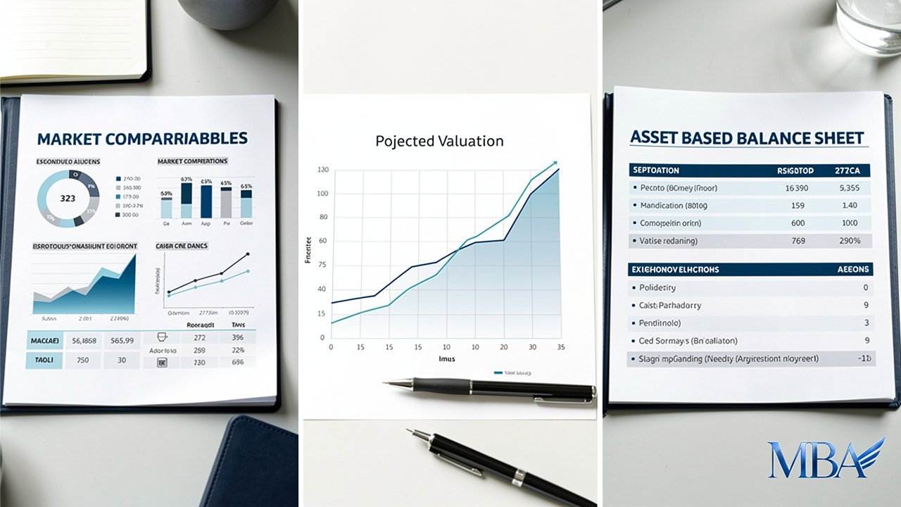 Three main 409a valuation methods displayed side by side